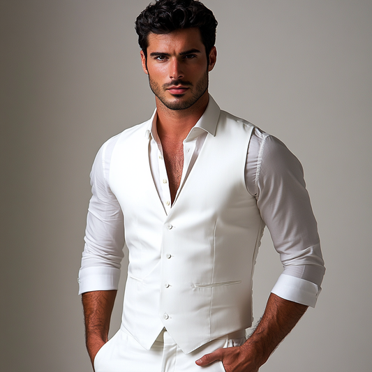 Men's Single-Breasted Waistcoat - 5 Color Options for Wedding, Groom & Groomsmen