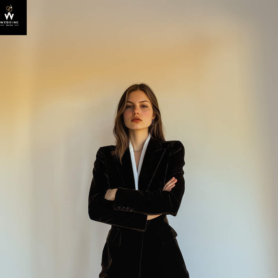 Women's Black Velvet Two-Piece Suit | Tailored Tuxedo & Business Attire