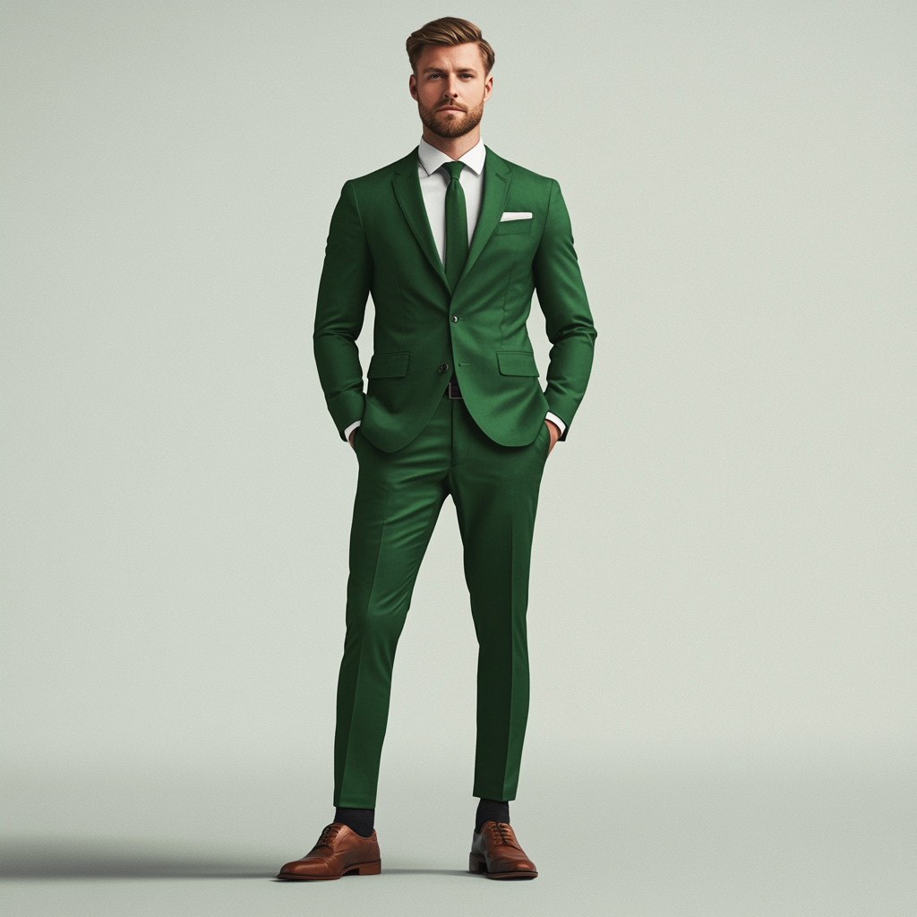 Green two piece suit