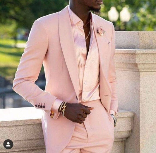 Pink two piece suit