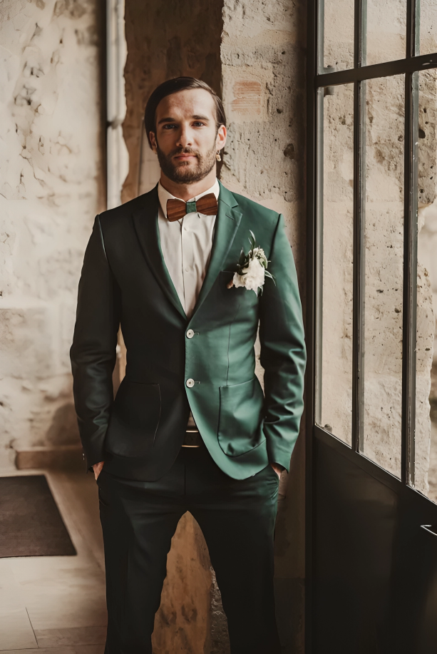 Forest green two piece suit