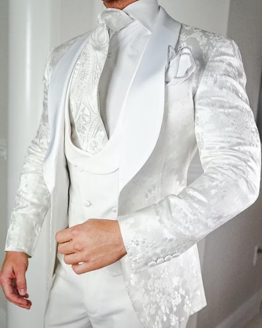 White three piece suit