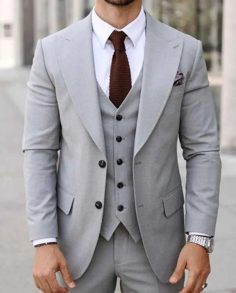 Grey three piece suit