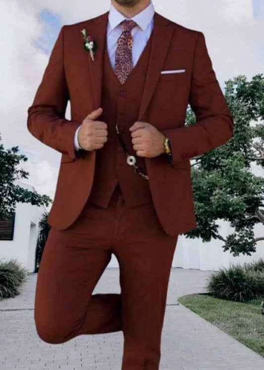 Terracotta three piece suit