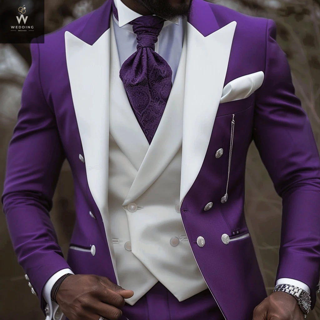 Purple three piece suit