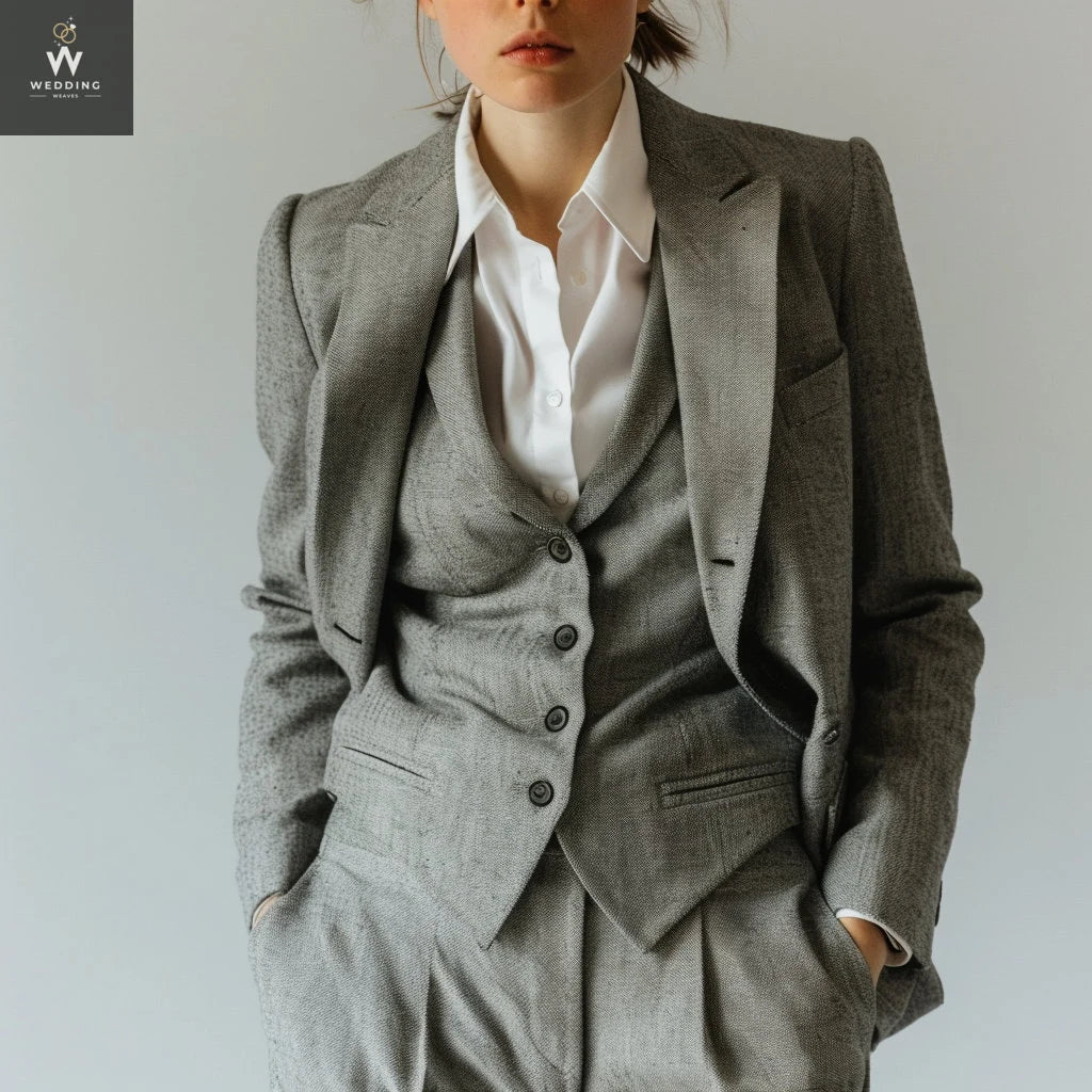 Grey three piece suit