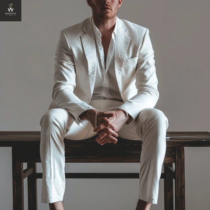 White two piece suit