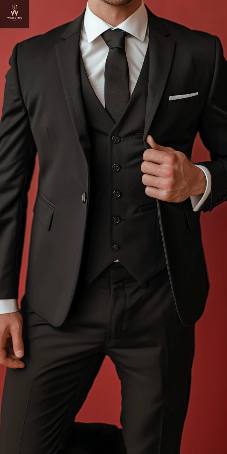 Black three piece suit