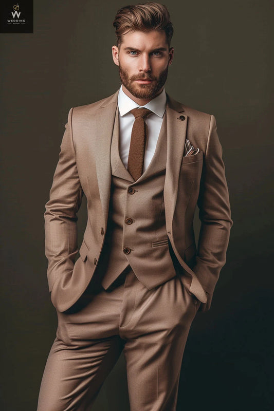 Brown three piece suit