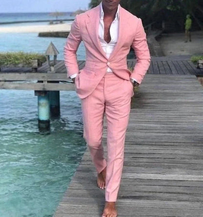 Pink two piece suit