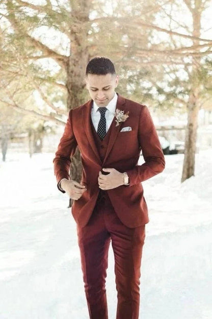 Brown three piece suit