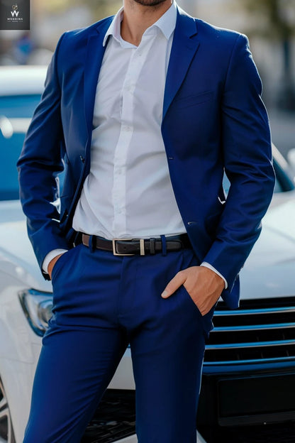 Blue two piece suit