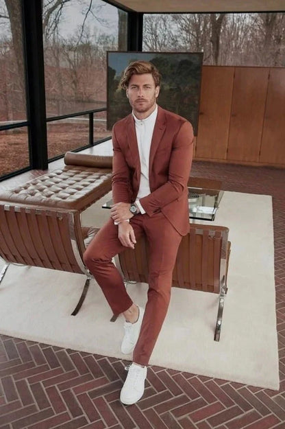 Terracotta two piece suit