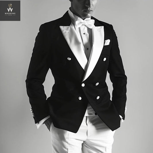 Black and white two piece suit