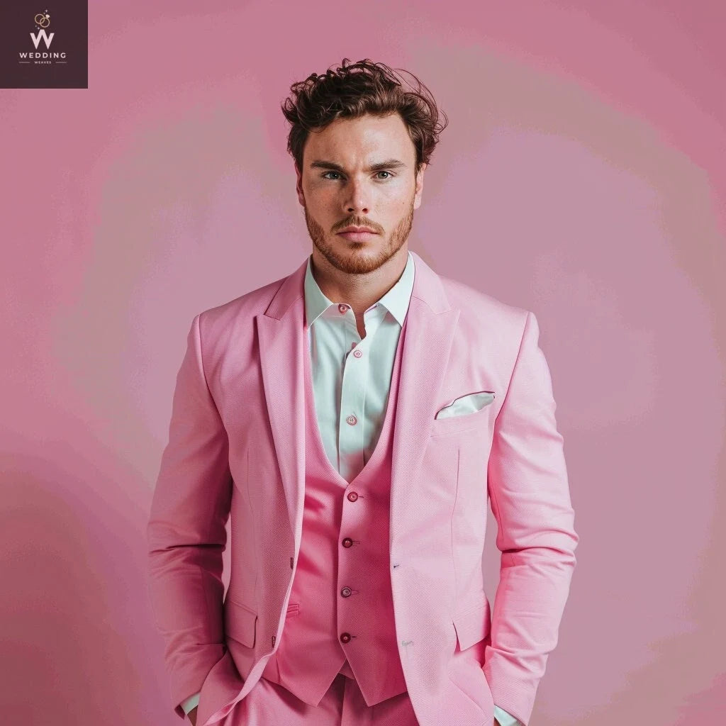 Pink three piece suit