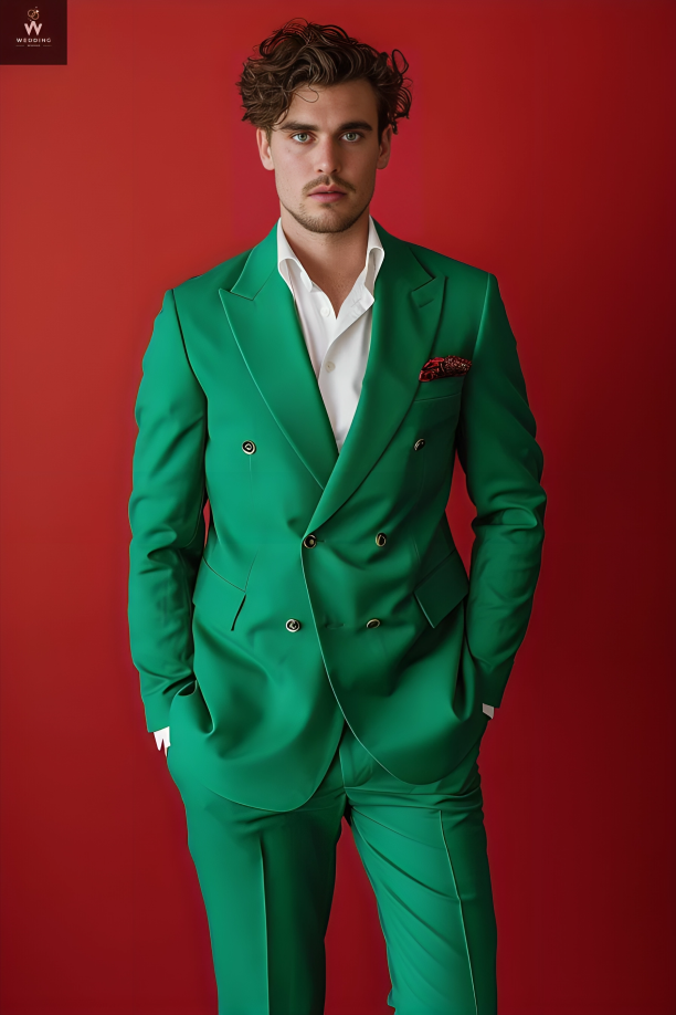 Green two piece suit