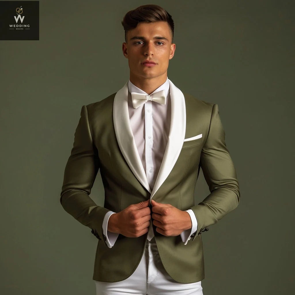 Olive green two piece suit