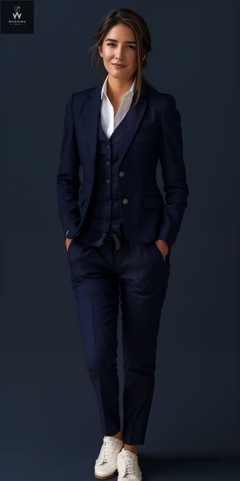 Navy three piece suit