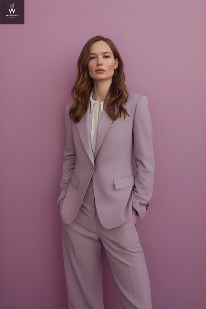 Women's Mauve 2-Piece Suit - Elegant Wedding Suit Set & Dressy Skirt Suit