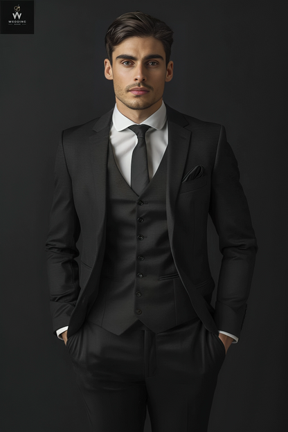 black three piece suit