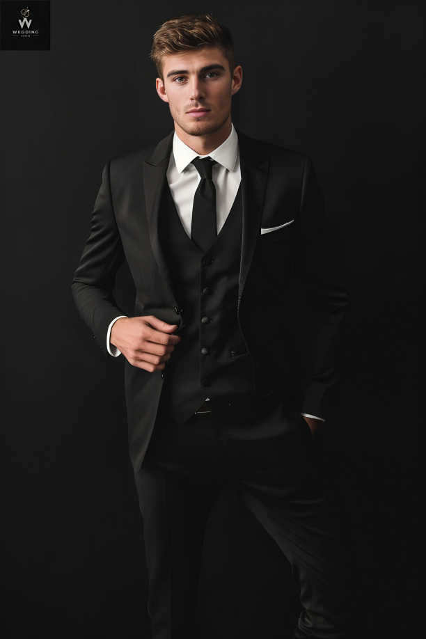 Black three piece suit