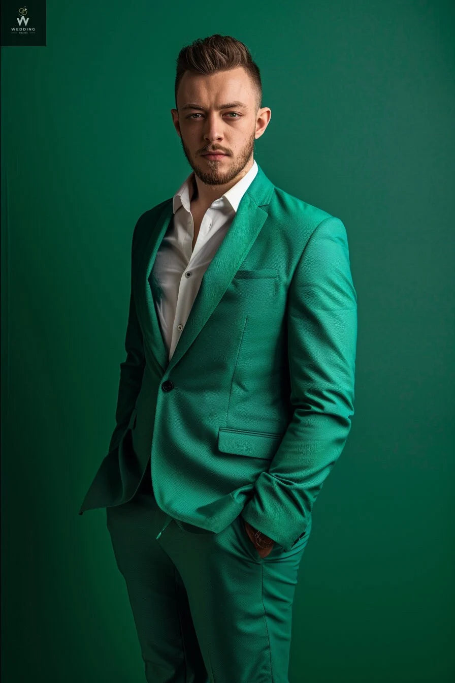 Green two piece suit