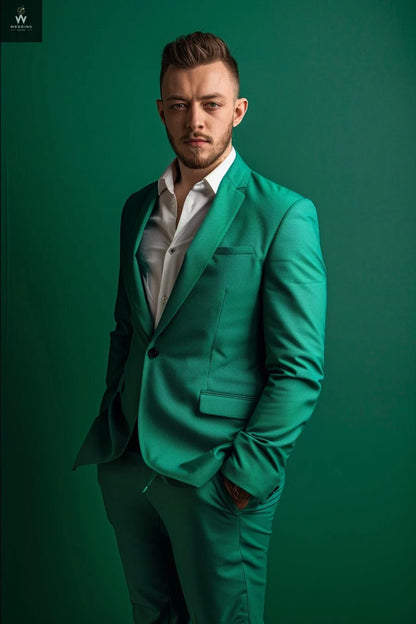 Green two piece suit