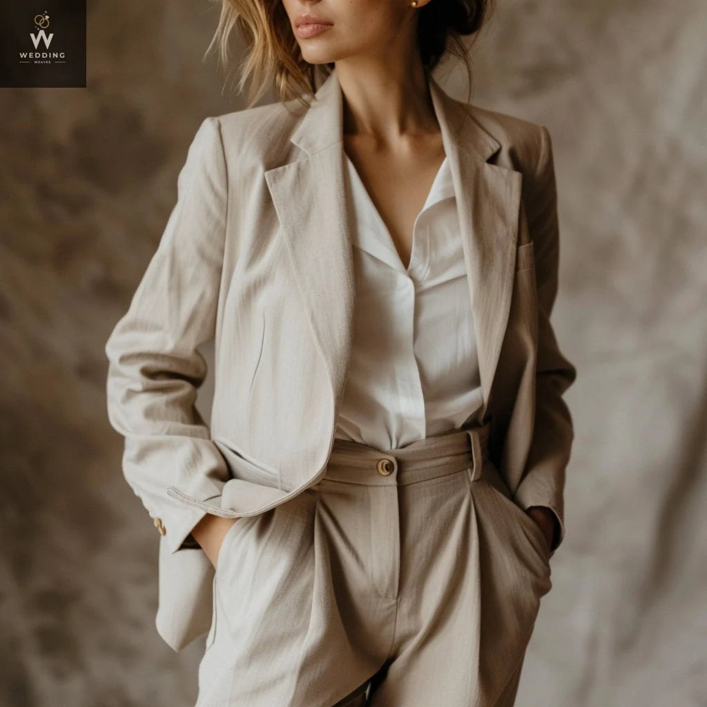 cream women suit