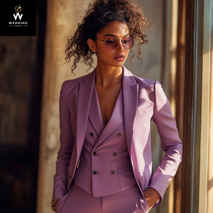 Mauve Women's 3-Piece Suit – Elegant Wedding & Formal Attire