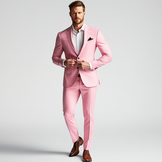 Pink two piece suit