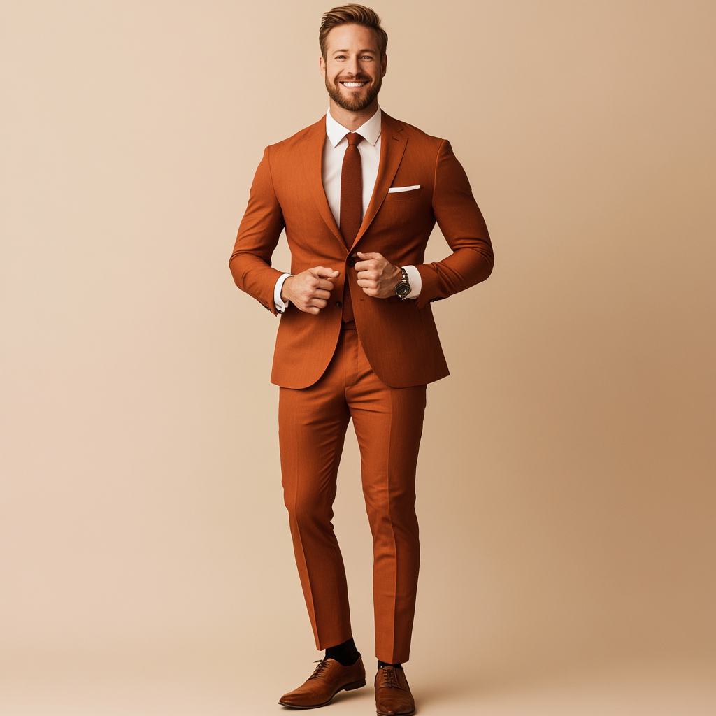 Rust two piece suit