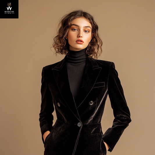 black velvet two piece suit