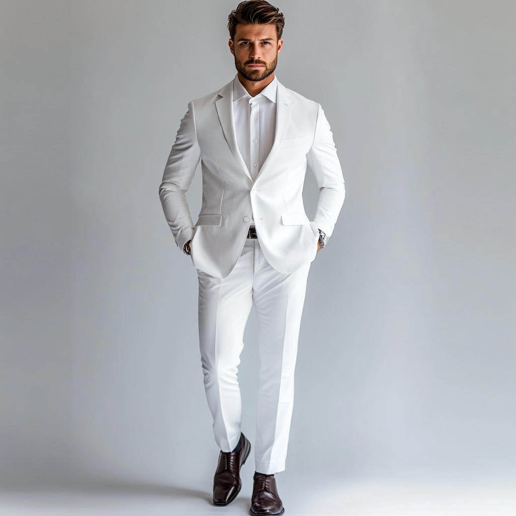 White two piece suit